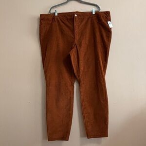 NWT Old Navy Plus Sz 26 Rockstar Corduroy Rust Skinny High Rise Pant